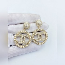 Новые летние серьги Chanel с жемчужинами двойной буквой C, оригин