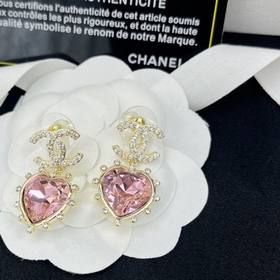 1880140  [Розовые серьги Chanel с двойной буквой C] Очень качест