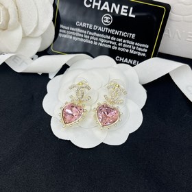 1880140  [Розовые серьги Chanel с двойной буквой C] Очень качест