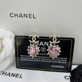 1880140  [Розовые серьги Chanel с двойной буквой C] Очень качест