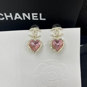 1880140  [Розовые серьги Chanel с двойной буквой C] Очень качест