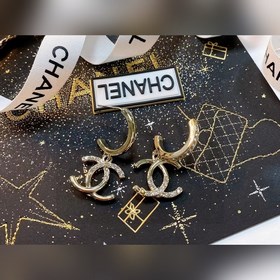 Chanel подержанные серьги с двойным логотипом. Оригинальная копия