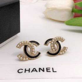 Номер XED0327 CHANEL, оригинальная новая модель, серьги с двойным