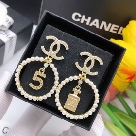 Номер XED00150  CHANEL маленький флакон духов с 5 буквами серьги