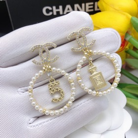Номер XED00150  CHANEL маленький флакон духов с 5 буквами серьги