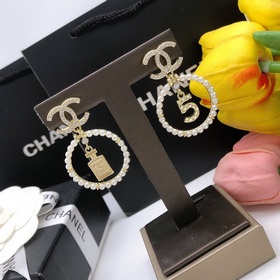 Номер XED00150  CHANEL маленький флакон духов с 5 буквами серьги