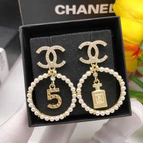Номер XED00150  CHANEL маленький флакон духов с 5 буквами серьги