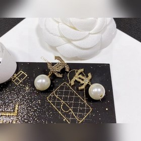 Chanel подержанные серьги с двойным логотипом. Оригинальная копия