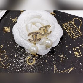 Chanel подержанные серьги с двойным логотипом. Оригинальная копия