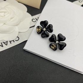 Серьги Chanel, черные (материал импортирован из Италии), изготовл