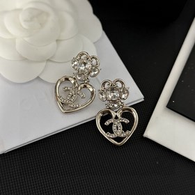 Chanel подержанные серьги с двойным логотипом. Оригинальная копия