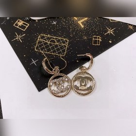 Chanel подержанные серьги с двойным логотипом. Оригинальная копия