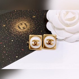 Chanel подержанные серьги с двойным логотипом. Оригинальная копия