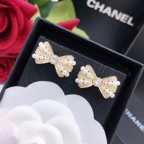 Номер XED0214 CHANEL, оригинальная новая модель, серьги-гвоздики