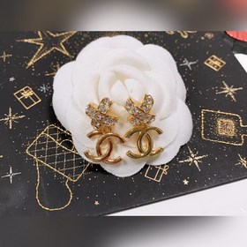 Chanel подержанные серьги с двойным логотипом. Оригинальная копия