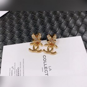 Chanel подержанные серьги с двойным логотипом. Оригинальная копия