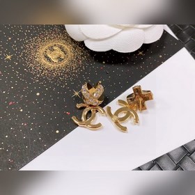 Chanel подержанные серьги с двойным логотипом. Оригинальная копия