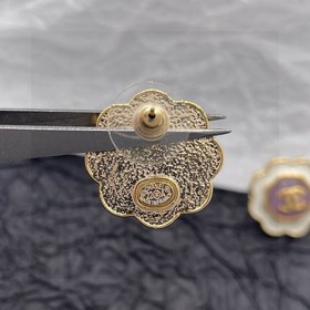 Chanel подержанные серьги с двойным логотипом. Оригинальная копия