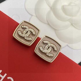 Chanel подержанные серьги с двойным логотипом. Оригинальная копия