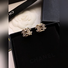 Популярные серьги Chanel в наличии. CHAN 23 Серьги-гвоздики с дво