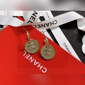 Chanel подержанные серьги с двойным логотипом. Оригинальная копия