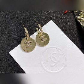 Chanel подержанные серьги с двойным логотипом. Оригинальная копия