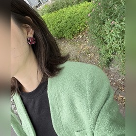 Аккриловые серьги Chanel с двойным C】Z 3000+ Акриловая коллекция 