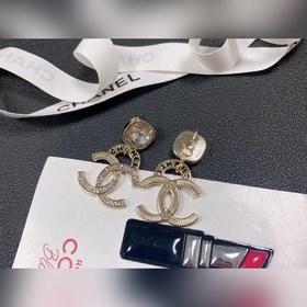 Chanel подержанные серьги с двойным логотипом. Оригинальная копия
