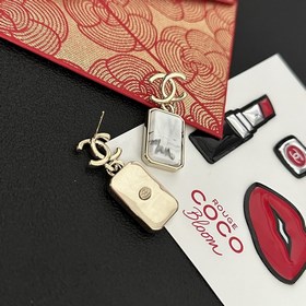 Chanel подержанные серьги с двойным логотипом. Оригинальная копия