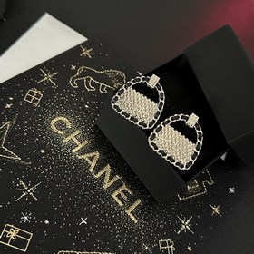 Chanel подержанные серьги с двойным логотипом. Оригинальная копия