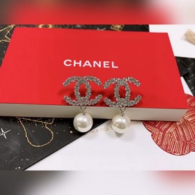 Chanel подержанные серьги с двойным логотипом. Оригинальная копия