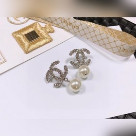 Chanel подержанные серьги с двойным логотипом. Оригинальная копия