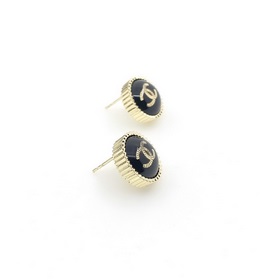 Chanel популярные черные серьги-гвоздики из латуни