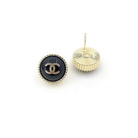 Chanel популярные черные серьги-гвоздики из латуни