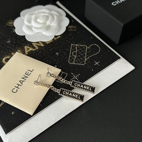 Chanel, подержанные серьги с двойным логотипом. Оригинальная копи