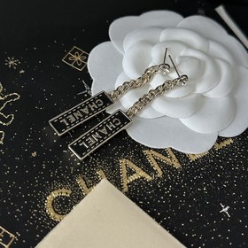 Chanel, подержанные серьги с двойным логотипом. Оригинальная копи