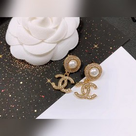 Chanel подержанные серьги с двойным логотипом. Оригинальная копия