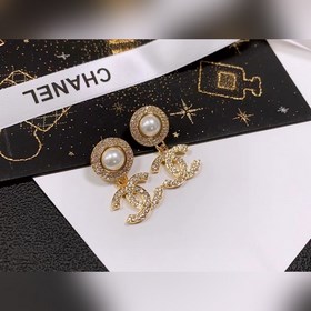 Chanel подержанные серьги с двойным логотипом. Оригинальная копия