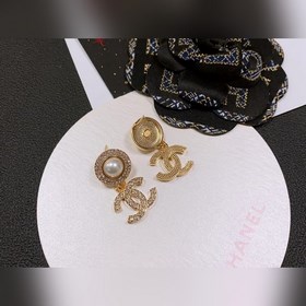 Chanel подержанные серьги с двойным логотипом. Оригинальная копия