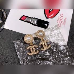 Chanel подержанные серьги с двойным логотипом. Оригинальная копия