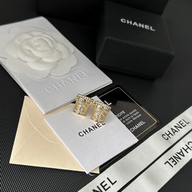 Chanel подержанные серьги с двойным логотипом. Оригинальная копия