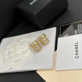 Chanel подержанные серьги с двойным логотипом. Оригинальная копия