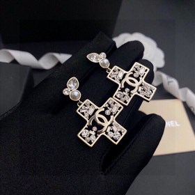Chanel подержанные серьги с двойным логотипом. Оригинальная копия