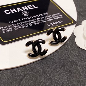 Серьги Chanel, черные, прозрачные. Модели Chanel не нуждаются в п
