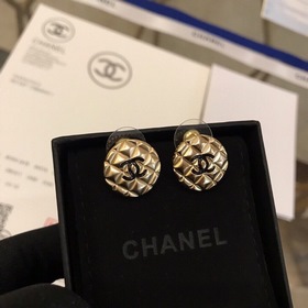 Новые серьги Chanel без проколов, классический ромбовидный узор, 