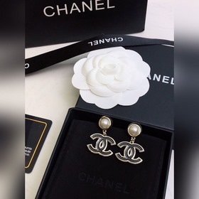 22ss Новая подлинная модель Chanel маленькие серьги-гвоздики с дв