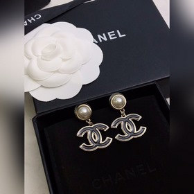 22ss Новая подлинная модель Chanel маленькие серьги-гвоздики с дв