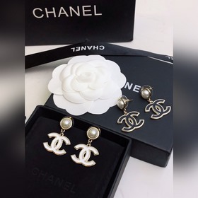22ss Новая подлинная модель Chanel маленькие серьги-гвоздики с дв