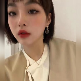 Номер XED05  Модель Jennie 【Подержанные серьги с двойной каплей 