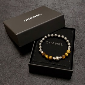 Браслет Chanel с буквами «CC» из натурального тигрового глаза! На